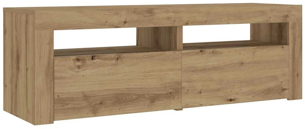 Spintelės prie lovos 2 vnt su šviesos diodais Artisan Oak