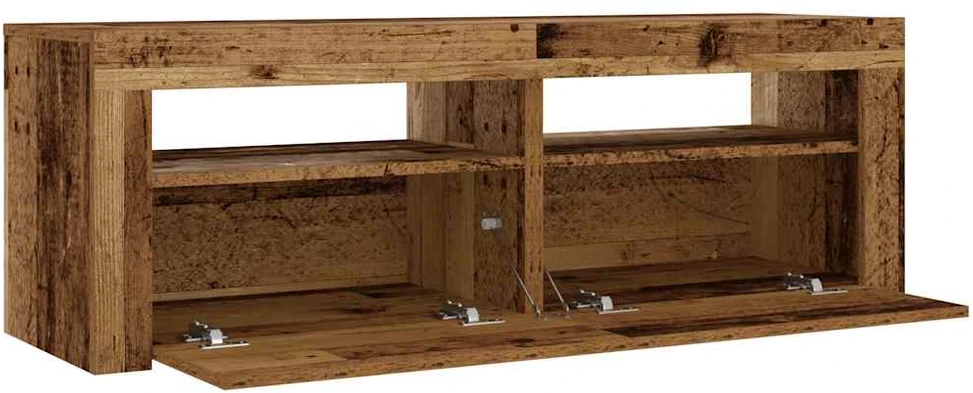 Spintelės prie lovos 2 vnt su šviesos diodais Old Wood