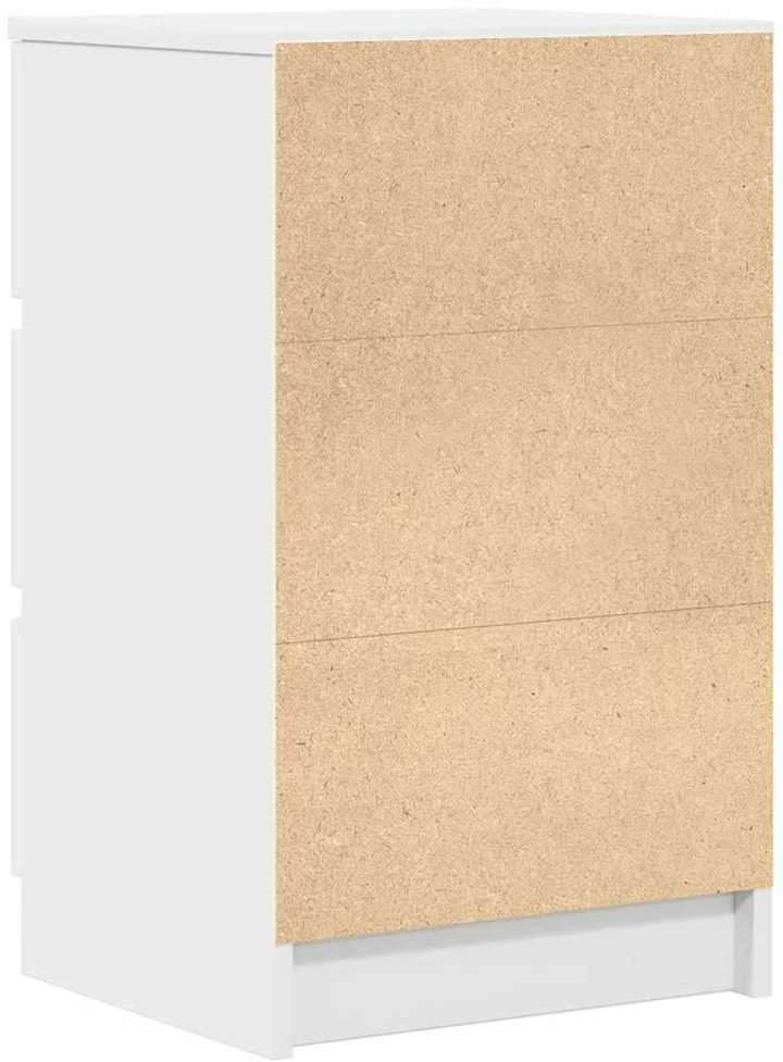 Spintelės prie lovos su 3 stalčiais 2 vnt, baltos 39x35x65 cm