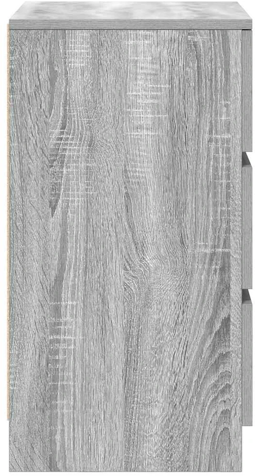 Spintelės prie lovos su 3 stalčiais 2 vnt, 39x35x65 cm