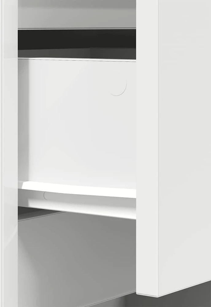 Spintelės prie lovos su 3 stalčiais 2 vnt, baltos 39x35x65 cm