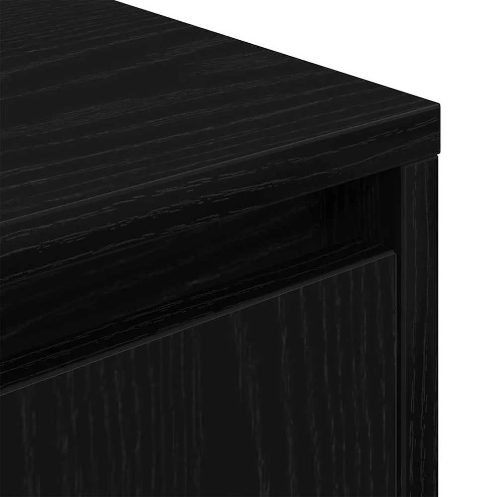 Spintelės prie lovos su LED lemputėmis 2 vnt Juodos 38x34x50 cm