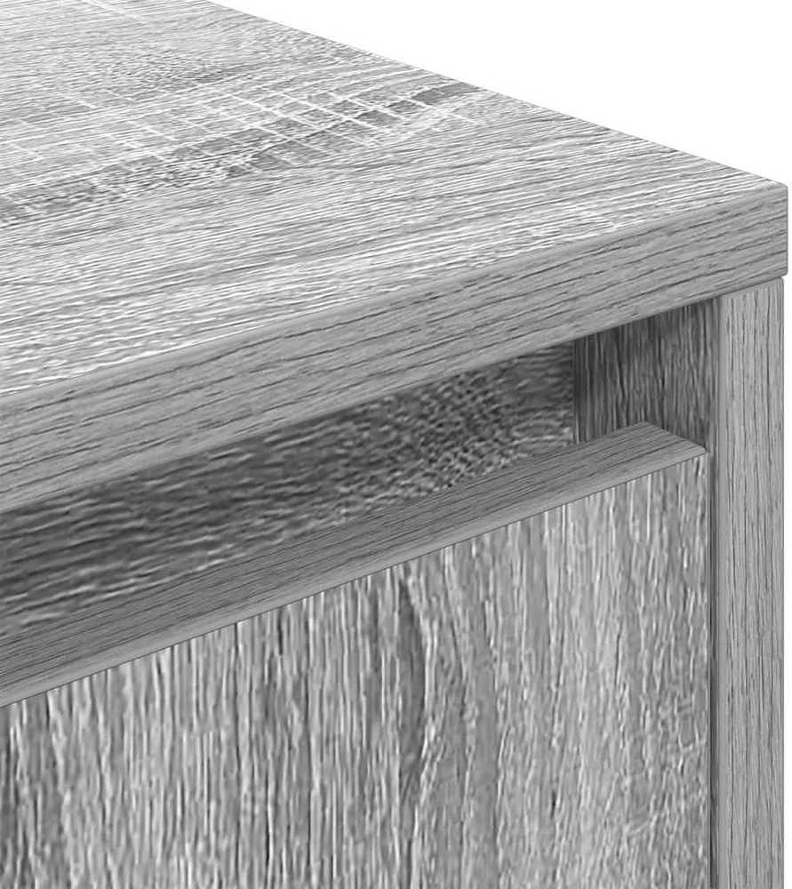 Spintelės prie lovos su LED lemputėmis 2 vnt Pilka Sonoma