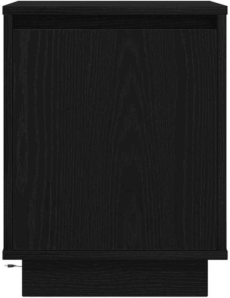 Spintelės prie lovos su LED lemputėmis 2 vnt Juodos 38x34x50 cm