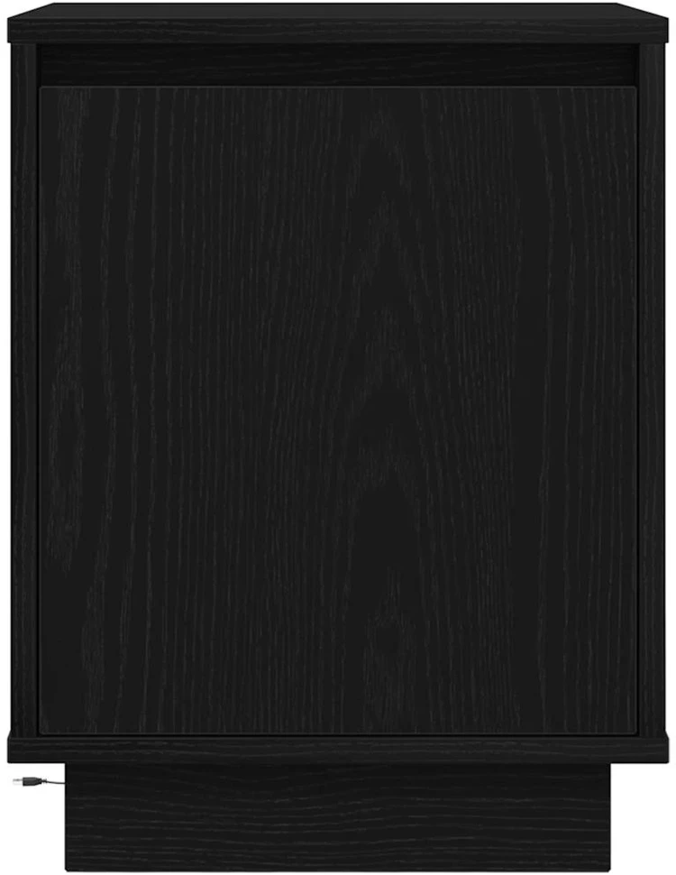 Spintelės prie lovos su LED lemputėmis 2 vnt Juodos 38x34x50 cm