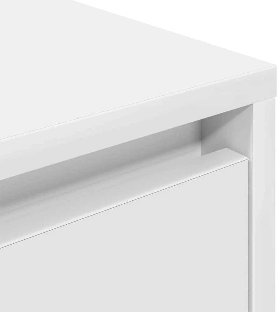 Spintelės prie lovos su LED lemputėmis 2 vnt Baltos 38x34x50 cm