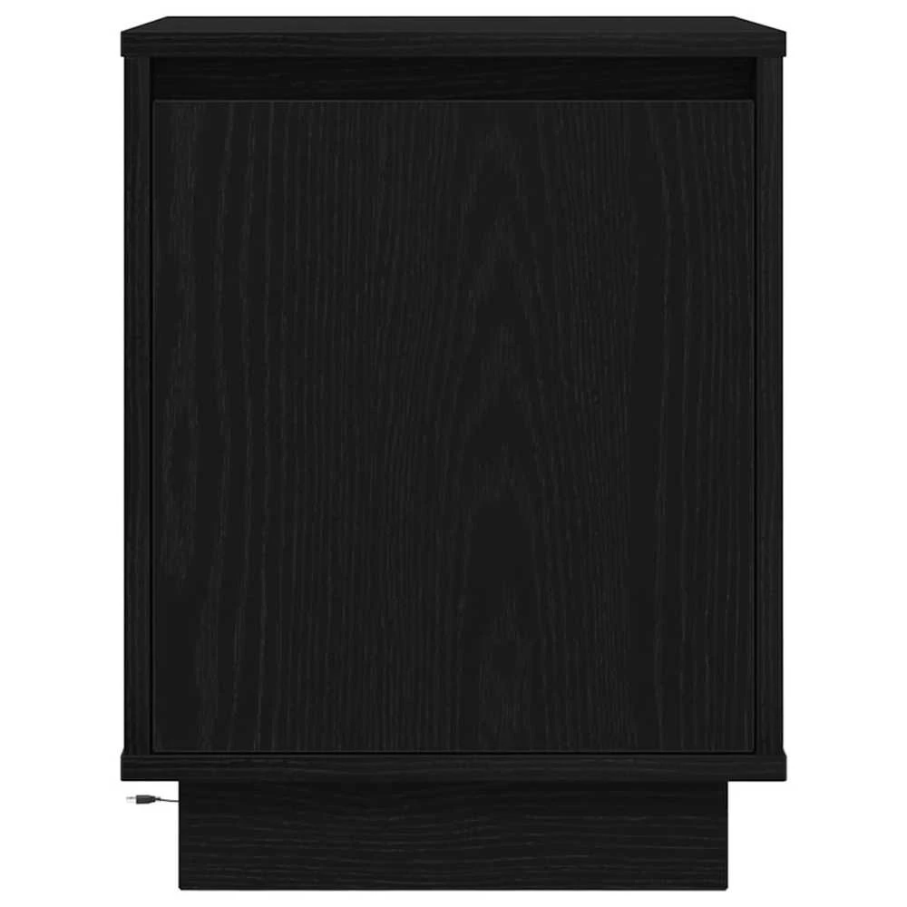 Spintelės prie lovos su LED lemputėmis 2 vnt Juodos 38x34x50 cm
