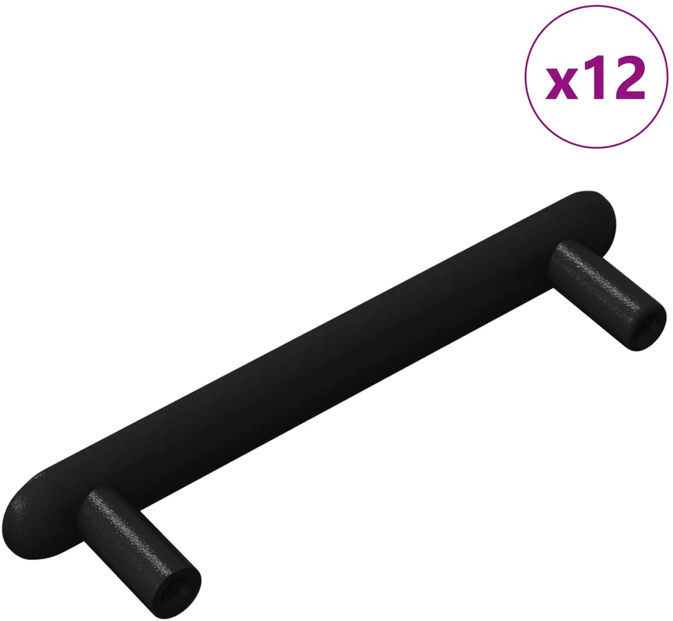 Spintelės rankena 12 vnt. Juoda 121 x 16.6 x 28.3 mm Geležis