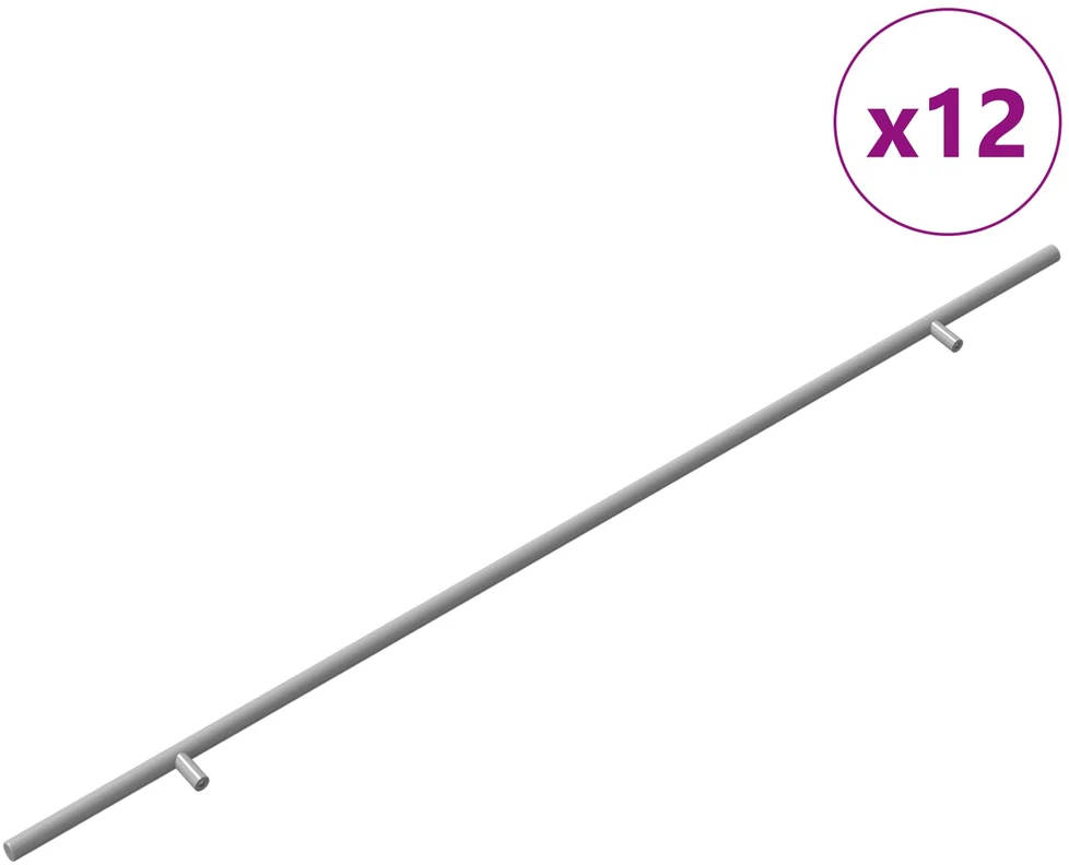 Spintelės rankena 12 vnt. Sidabro 800 mm Nerūdijantis Plienas