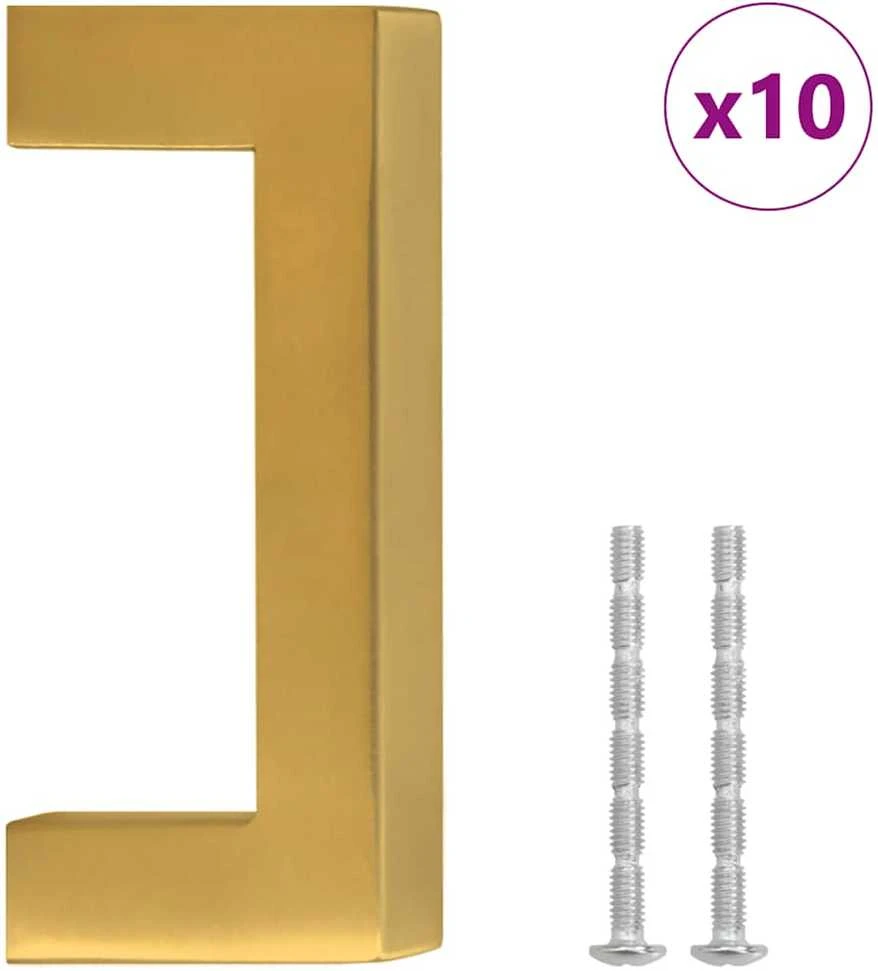 Spintelės rankenėlės, 10vnt., auksinės, nerūdijantis plienas