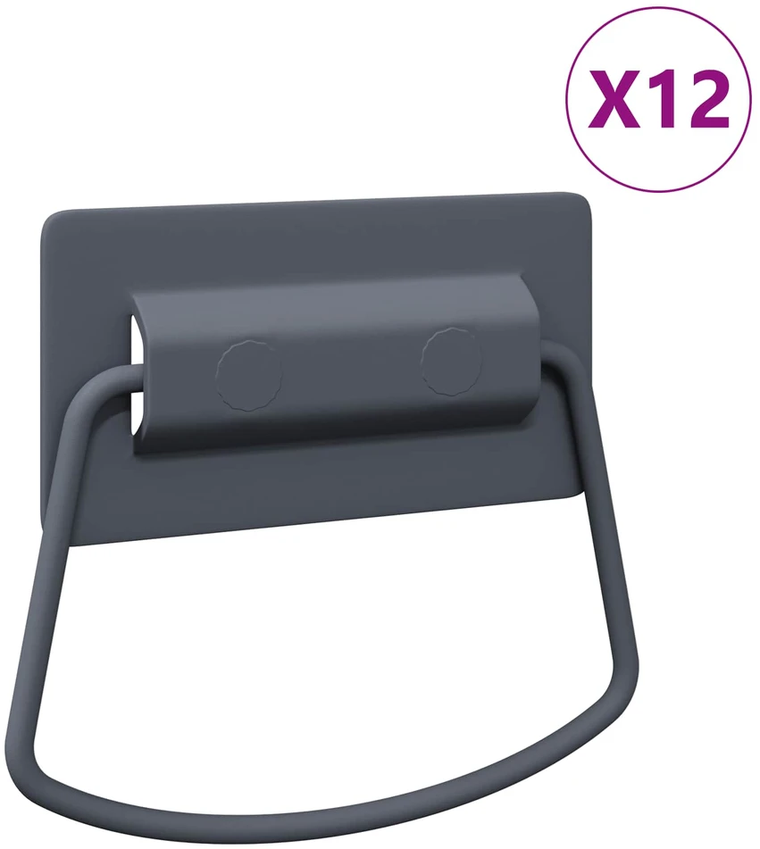 Spintelės Rankenos 12 vnt. Antracitas 85 x 45 mm Metalas