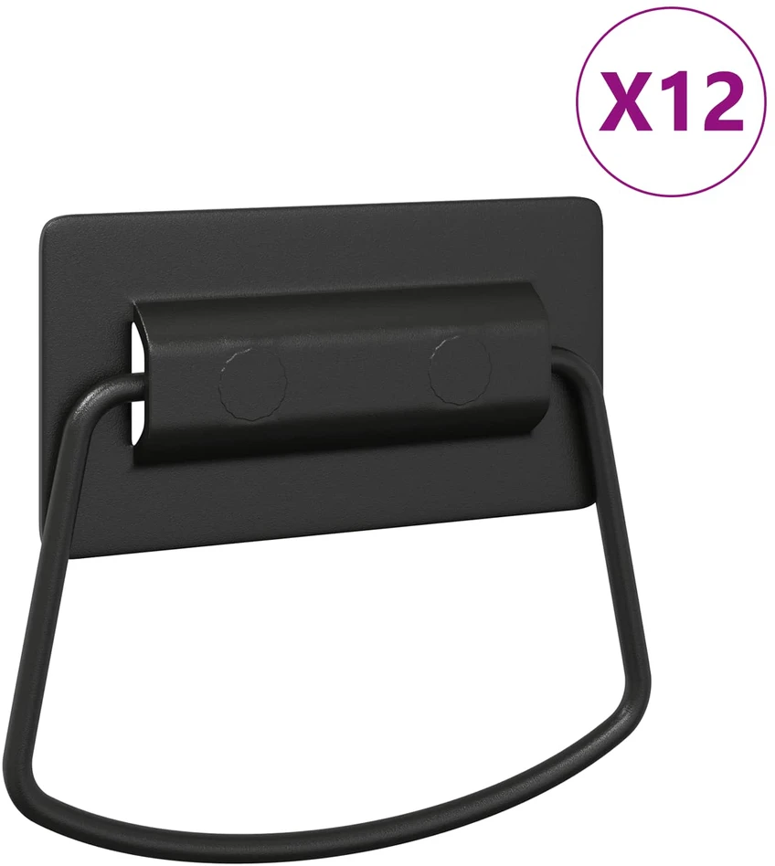 Spintelės Rankenos 12 vnt. Juoda 85 x 45 mm Metalas