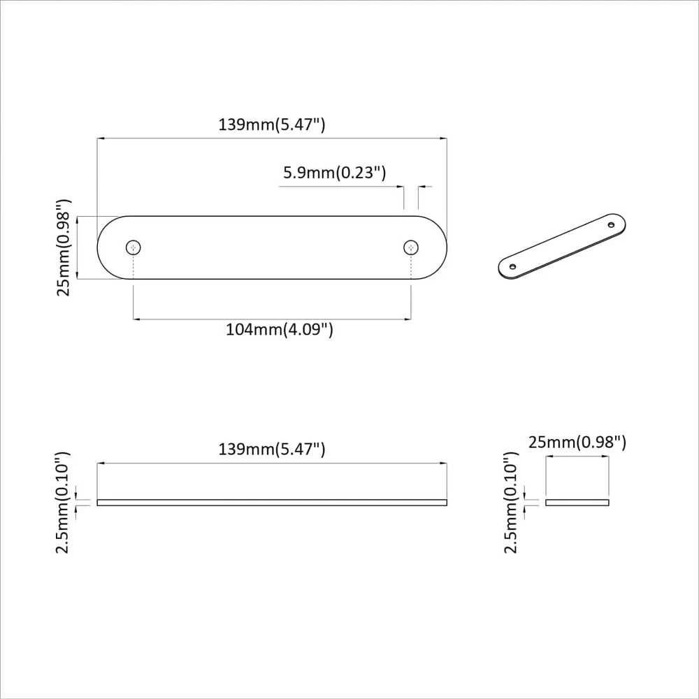 Spintelės Rankenos 2 vnt. Ruda 140 x 25 x 2,3 mm PU