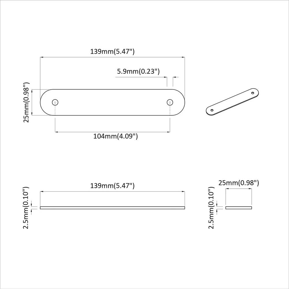 Spintelės Rankenos 2 vnt. Ruda 140 x 25 x 2,3 mm PU