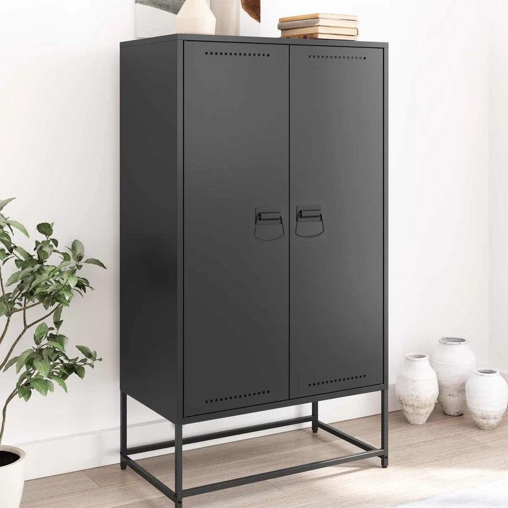 Spintelės Rankenos Juoda 85 x 45 mm Metalas