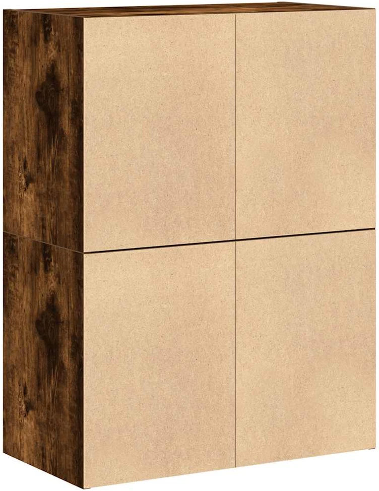 Spintelės su 4 stalčiais, 2 vnt., dūminio, 60x31x40cm, mediena