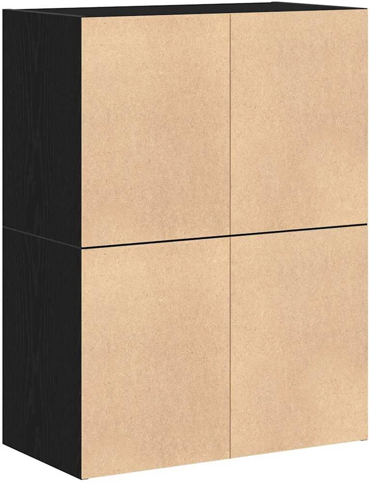Spintelės su 4 stalčiais, 2 vnt., juoda, 60x31x40cm, mediena