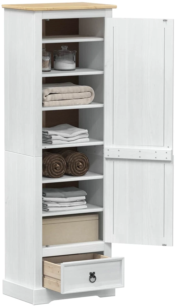 Spintos Balta 55 x 38 x 170 cm Kietos pušies mediena