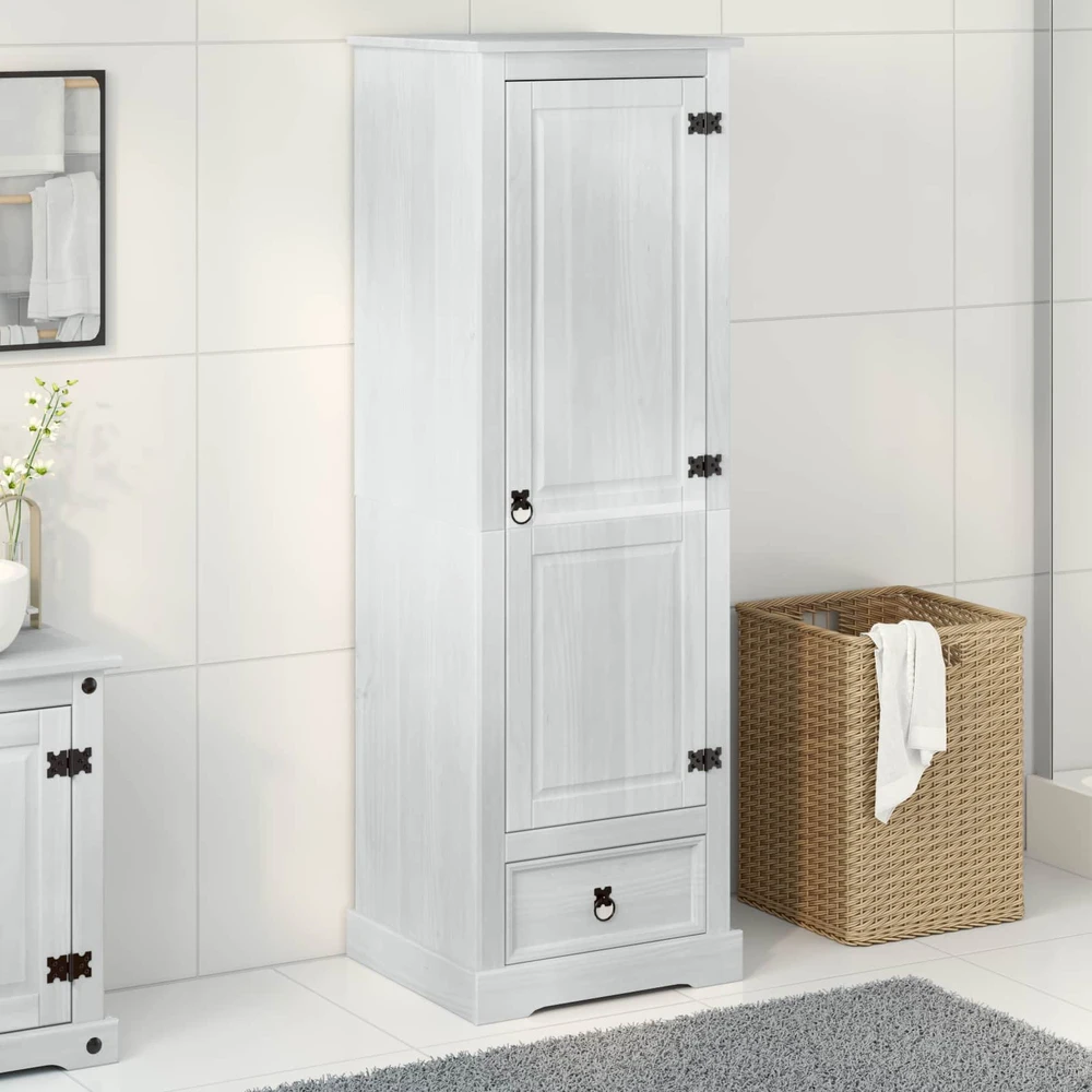 Spintos Balta 55 x 50 x 170 cm Kietos pušies mediena