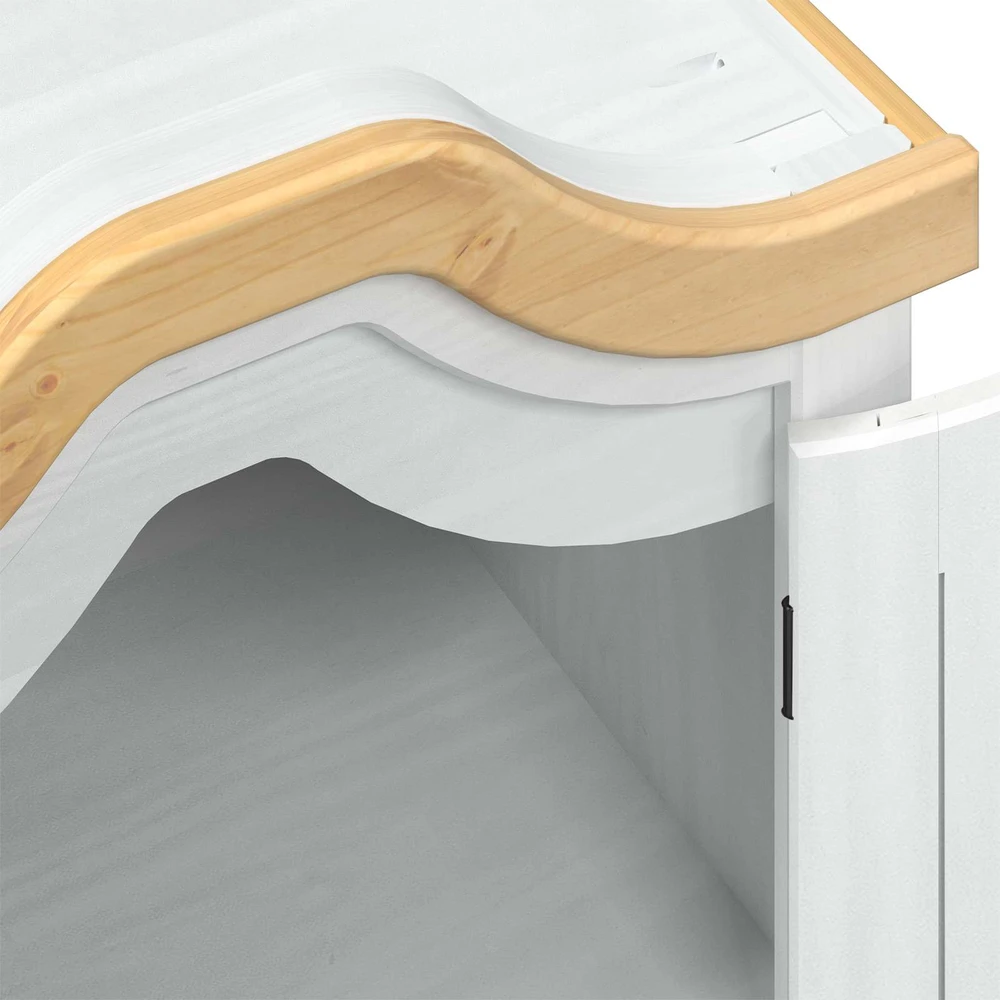 Spintos Balta 55 x 52 x 170 cm Kietos pušies mediena