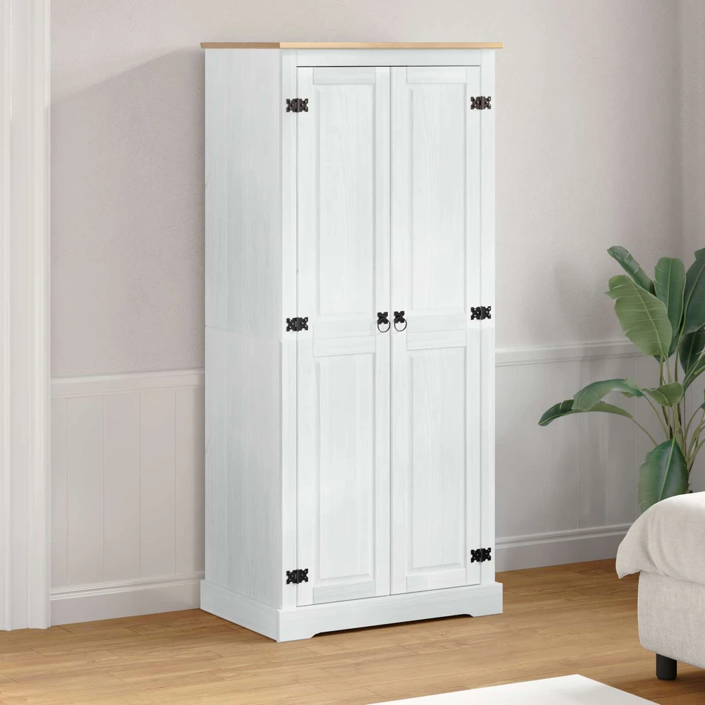 Spintos Balta 76 x 50 x 170 cm Kietos pušies mediena