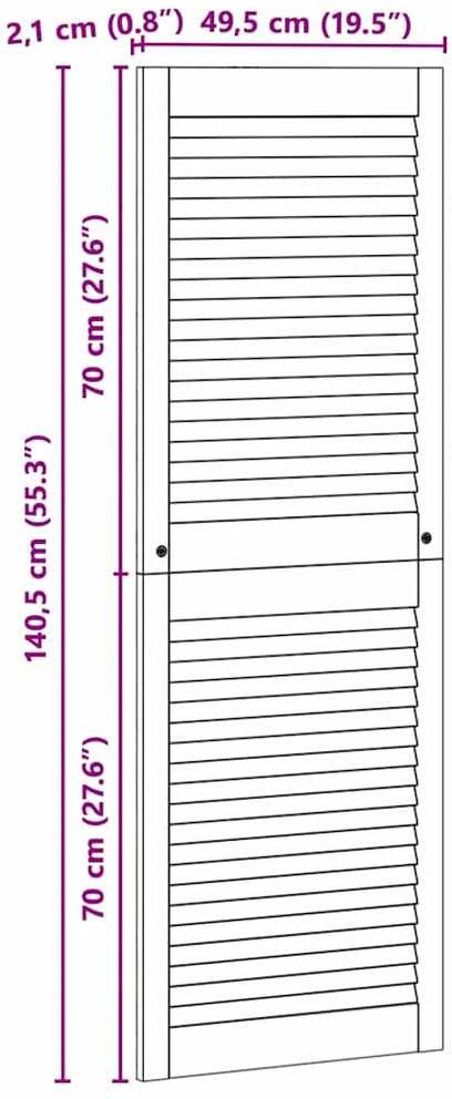 Spintelės durys 4 vnt. Natūrali 49,5 x 2,1 x 140,5 cm
