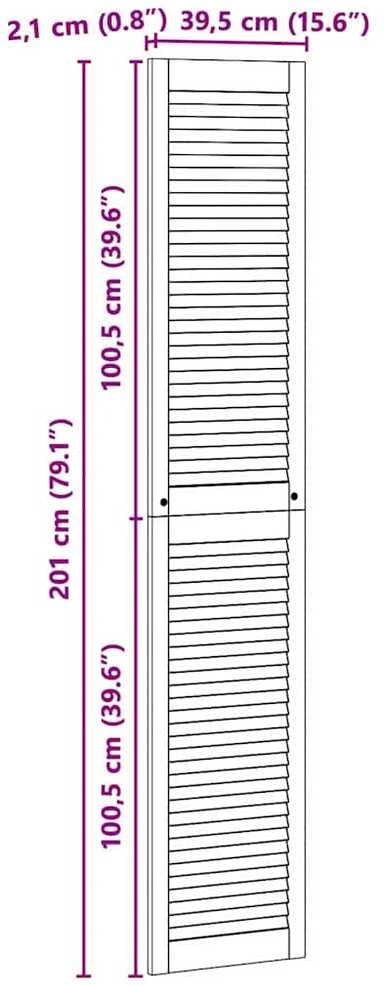 Spintelės durys su durimis 4 vnt. Natūrali 201 x 2,1 x 39,5 cm