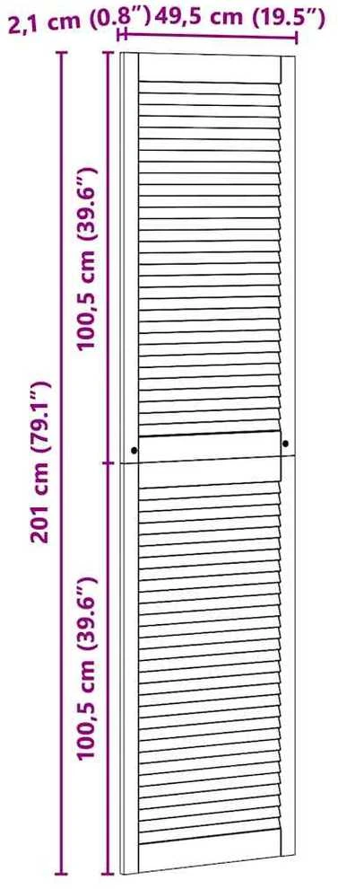 Spintelės durys su durimis 4 vnt. Natūrali 201 x 2,1 x 49,5 cm