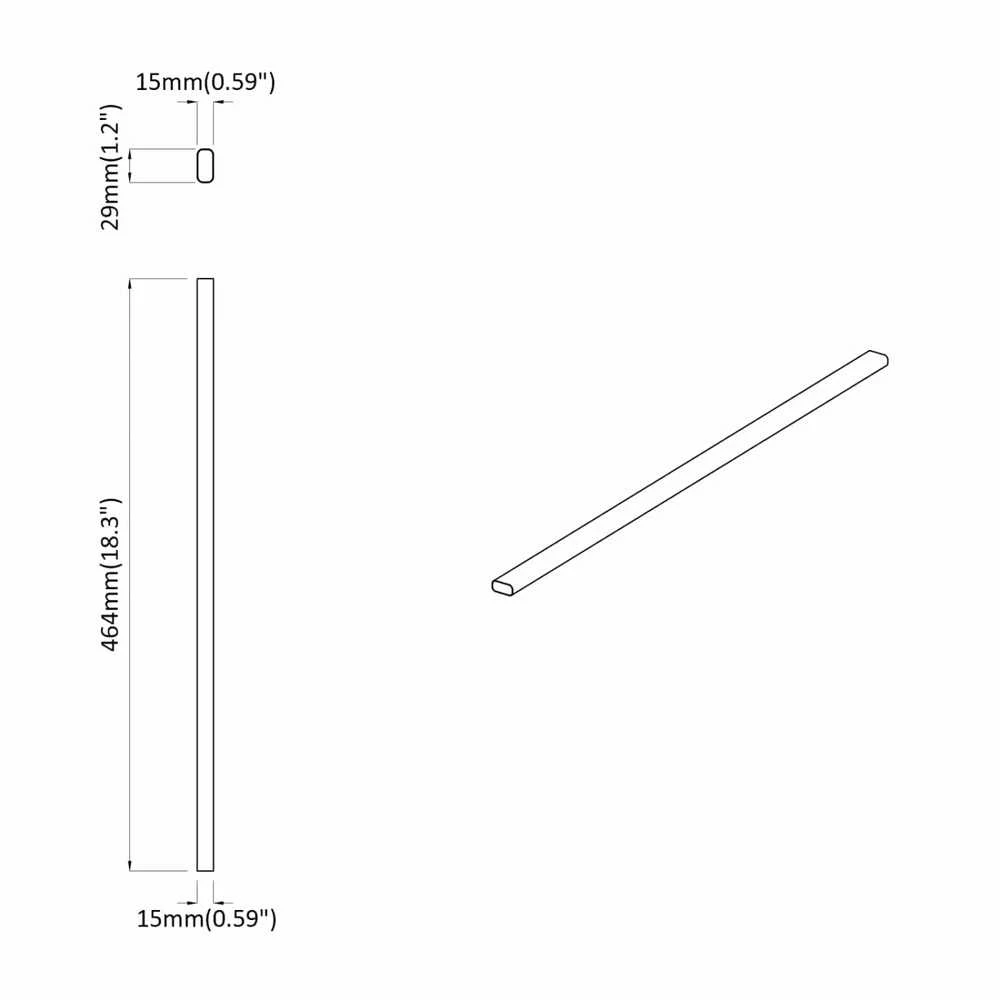 Spintos strypas 2 vnt. Sidabro 464 x 15 x 29 mm