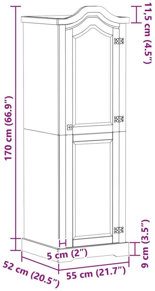 Spintos Balta 55 x 52 x 170 cm Kietos pušies mediena