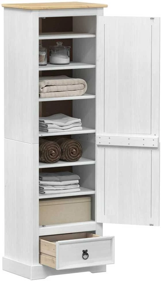 Spintos Balta 55 x 38 x 170 cm Kietos pušies mediena
