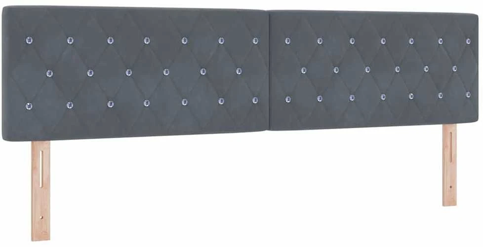 LED Čiužinio Lova Tamsiai pilka 180 x 200 cm Aksomas