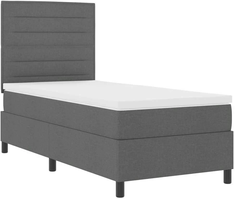 Kiemas lova su čiužiniu Tamsiai pilka 90 x 200 cm audinys