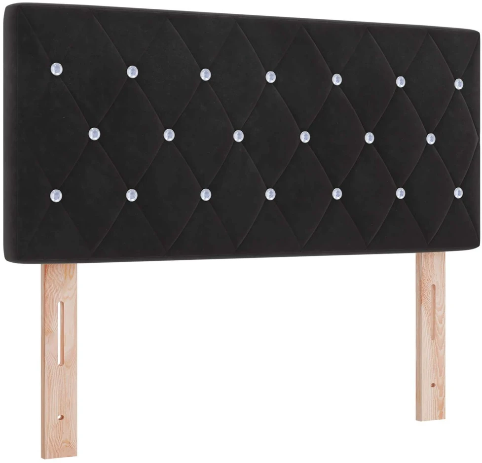 Spyruoklinė lova su čiužiniu Juoda 100 x 200 cm Aksomas
