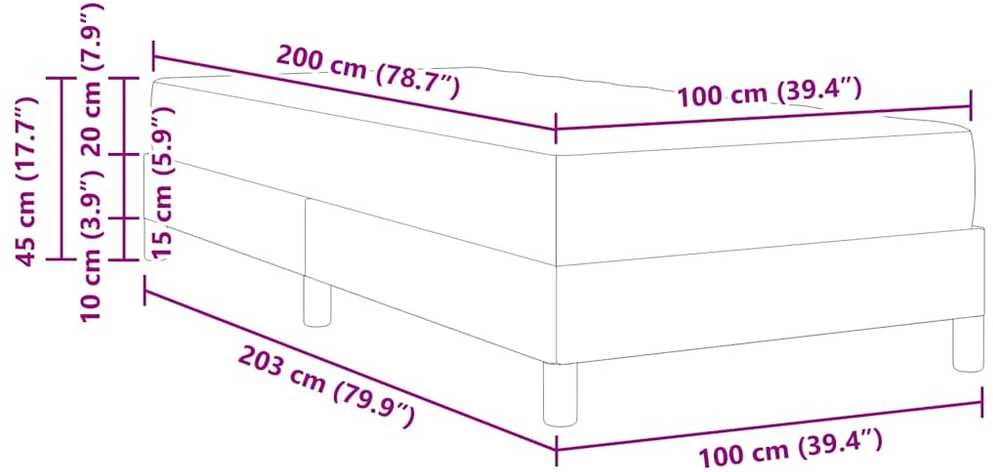 Kiemas lova su čiužiniu Juoda 100 x 200 cm audinys