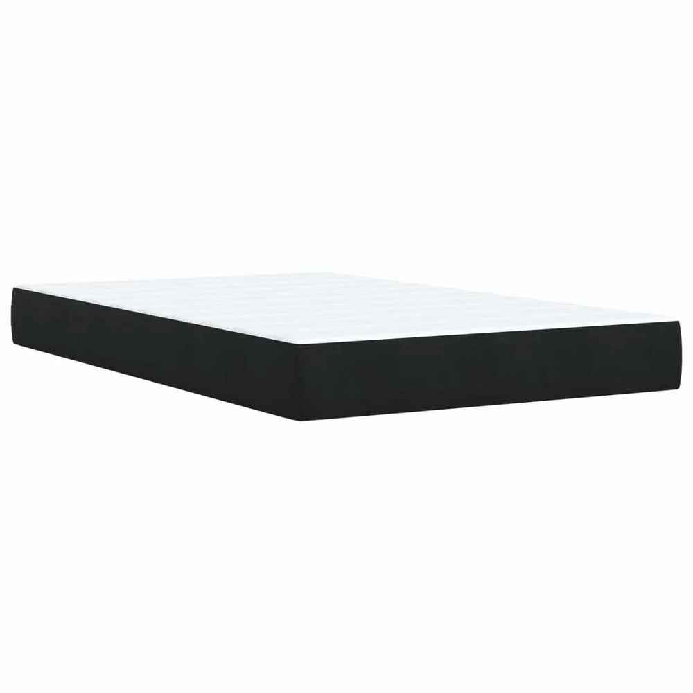Spyruoklinė lova su čiužiniu Juoda 120 x 190 cm Aksomas