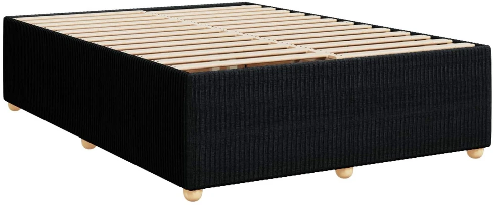 Spyruoklinė lova su čiužiniu Juoda 140 x 190 cm Audinys