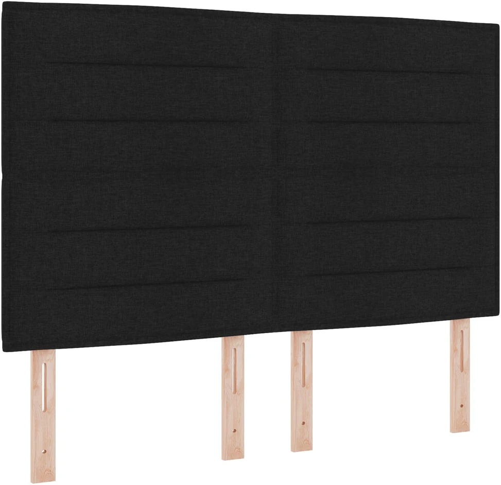 Spyruoklinė lova su čiužiniu Juoda 140 x 190 cm Audinys