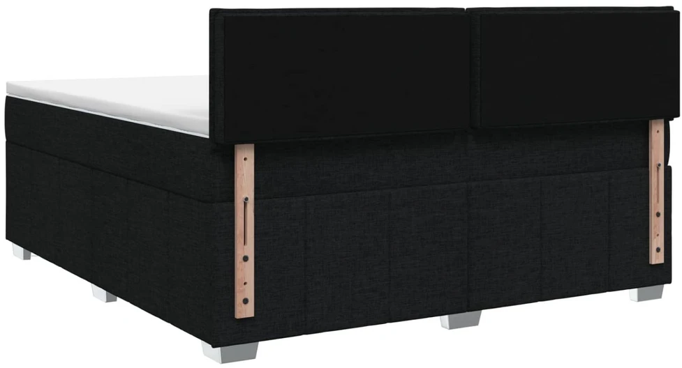 Spyruoklinė lova su čiužiniu Juoda 140 x 200 cm Audinys