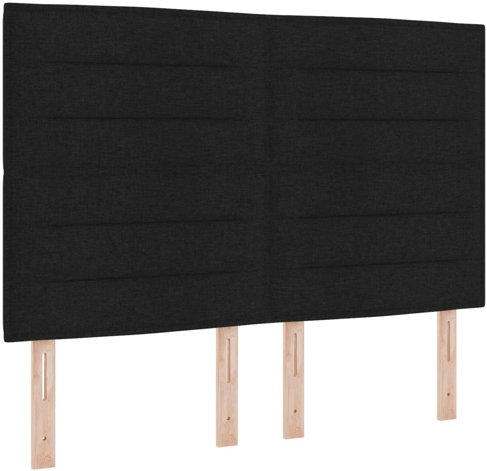Spyruoklinė lova su čiužiniu Juoda 160 x 200 cm Audinys