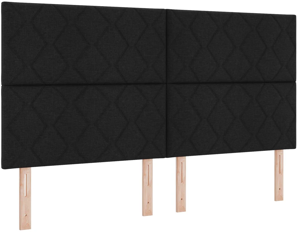 Spyruoklinė lova su čiužiniu Juoda 180 x 200 cm Audinys
