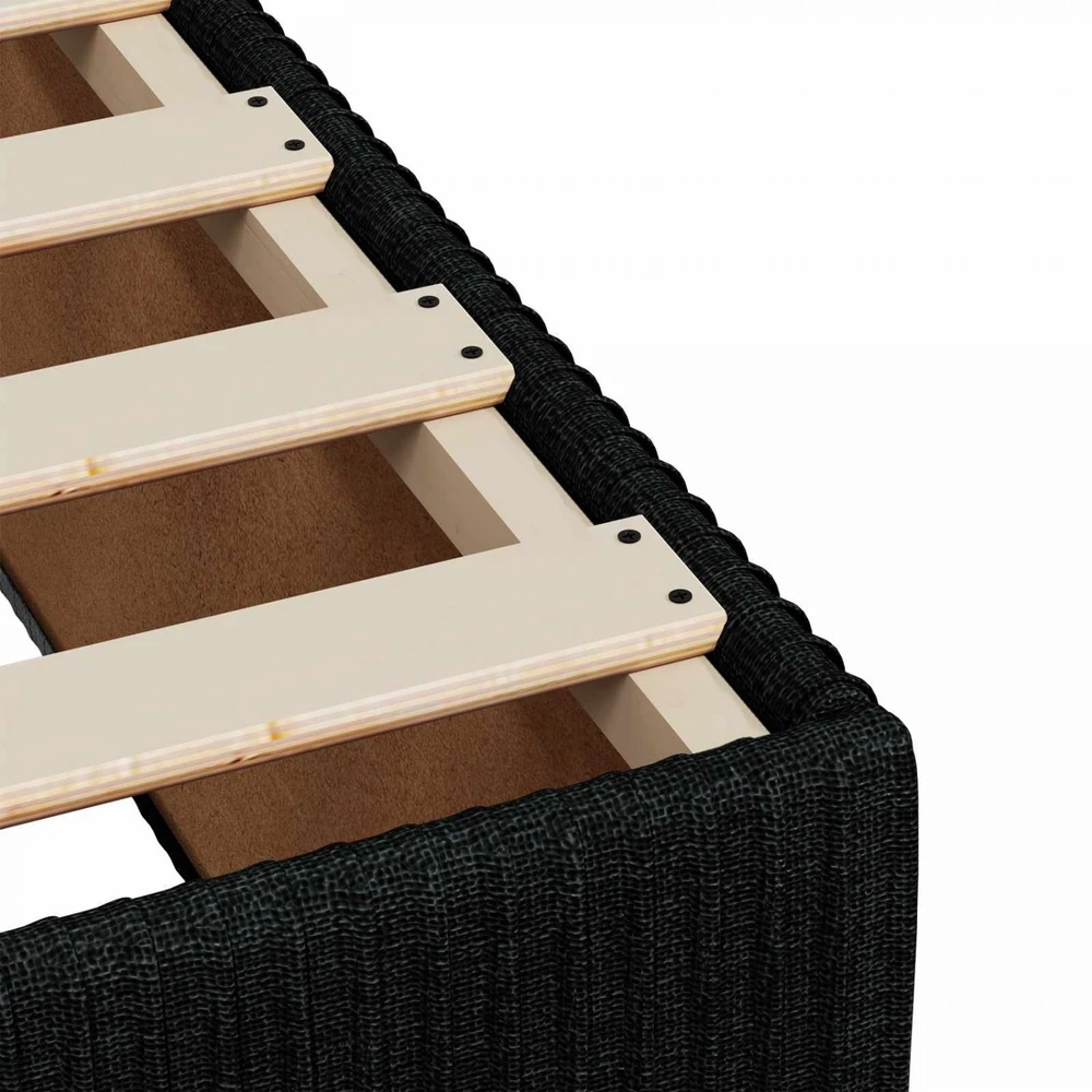 Spyruoklinė lova su čiužiniu Juoda 180 x 200 cm Audinys