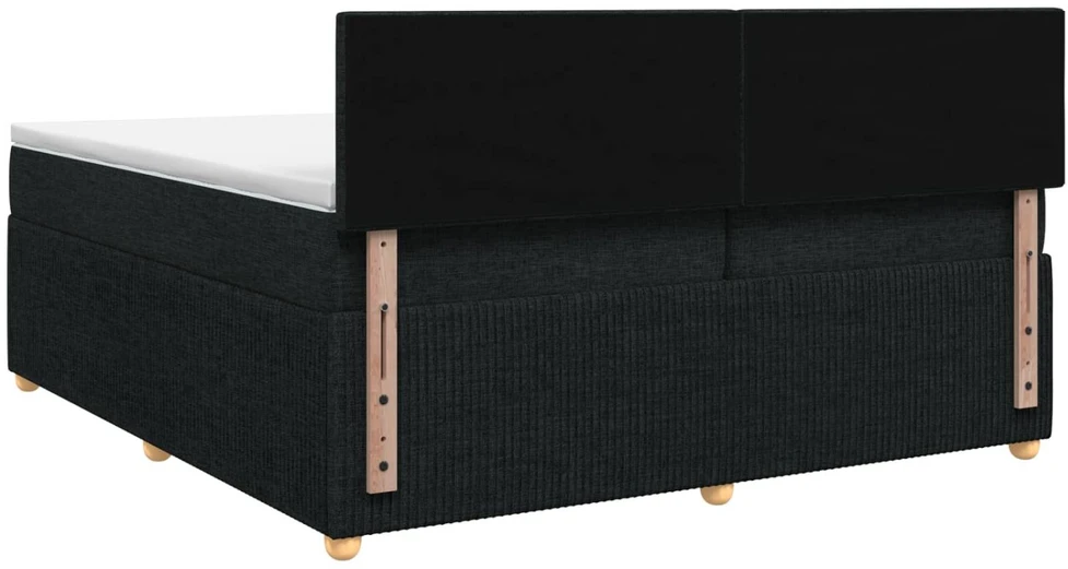 Spyruoklinė lova su čiužiniu Juoda 200 x 200 cm Audinys