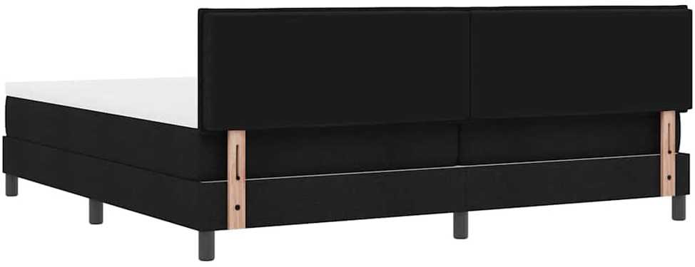 Kiemas lova su galvūgalio Juodas 200 x 200 cm audinys