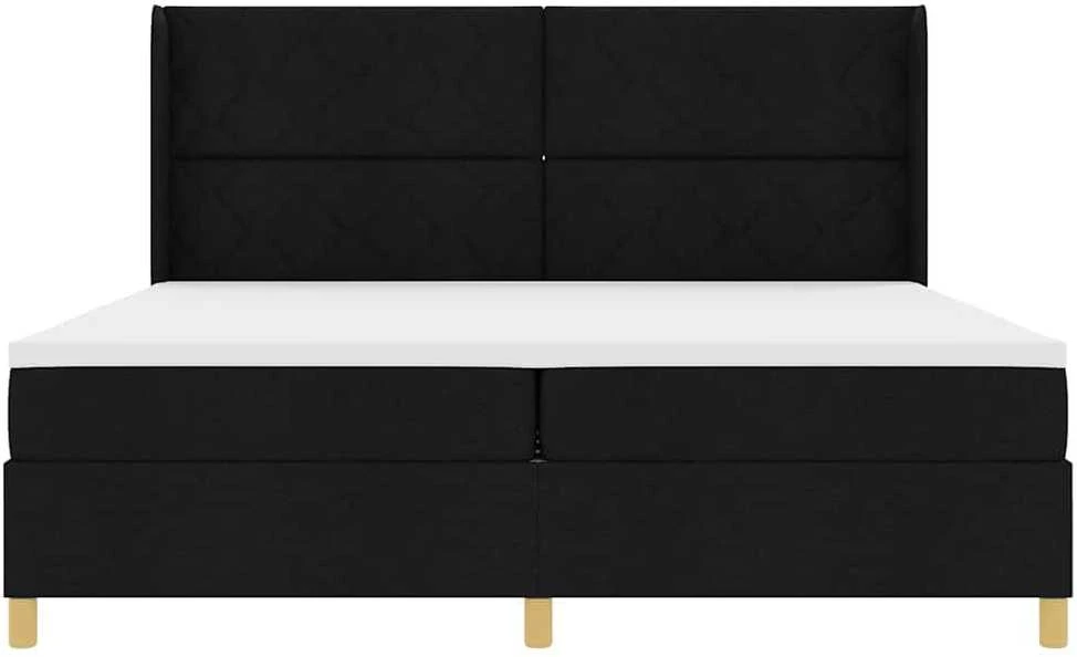 Kiemas lova su galvūgalio Juoda 200 x 200 cm audinys