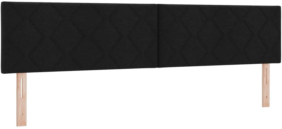 Spyruoklinė lova su čiužiniu Juoda 200 x 200 cm Audinys