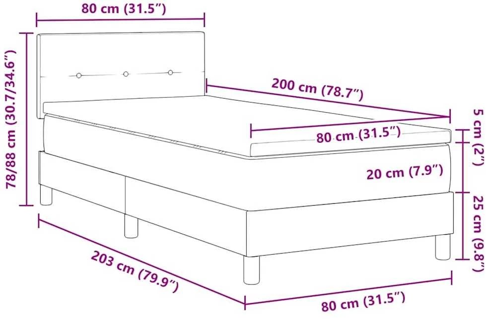Kiemas lova su galvūgalio Juoda 80 x 200 cm Aksomas