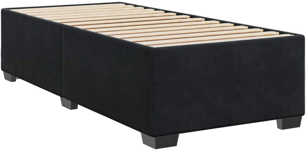 Spyruoklinė lova su čiužiniu Juoda 90 x 200 cm Aksomas