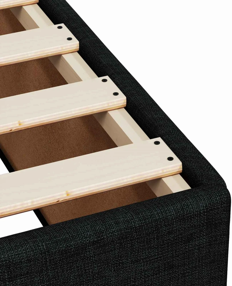 Spyruoklinė lova su čiužiniu Juoda 90 x 200 cm Audinys