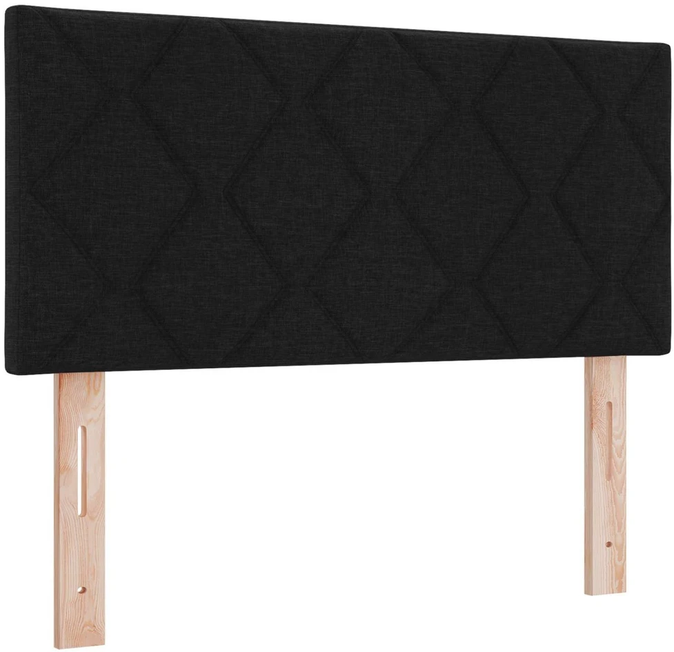 Spyruoklinė lova su čiužiniu Juoda 90 x 190 cm Audinys